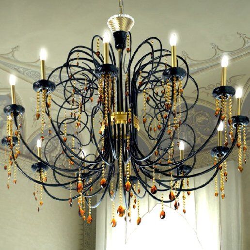 Intrecci 2084/10 murano cristallo colorato (oro opaco) - Lampadario classico - PATRIZIA VOLPATO