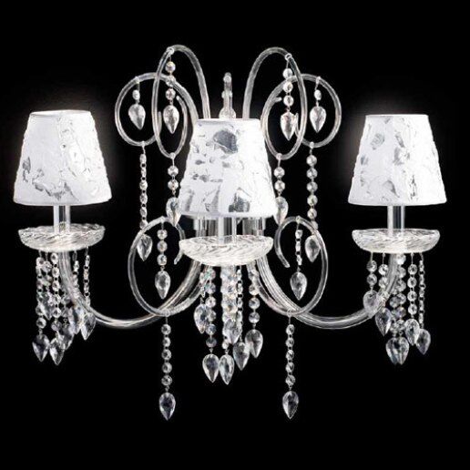 Intrecci 2085/app3 murano trasparente swarovski strass (cromo) - applique classica - PATRIZIA VOLPATO