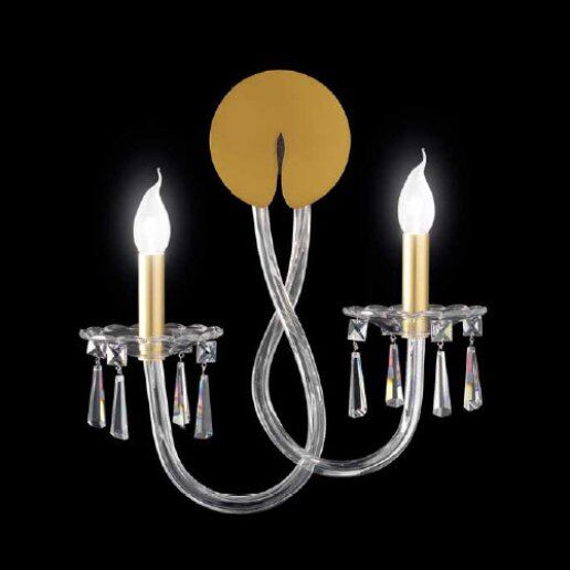 Intrecci 1000/app2 murano trasparente (oro opaco) - applique classica - PATRIZIA VOLPATO