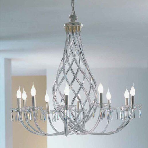 Intrecci 1000/10 murano trasparente (oro opaco) - Lampadario classico - PATRIZIA VOLPATO