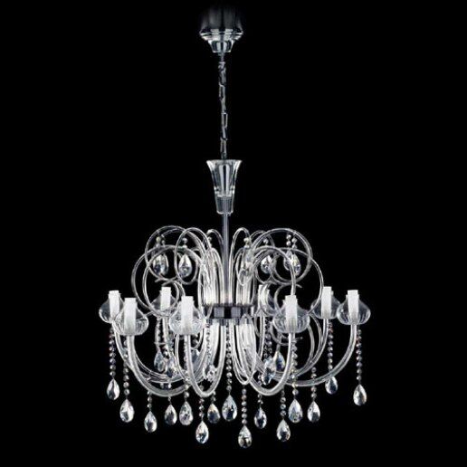 Intrecci 2082/8 murano colorato swarovski strass (cromo) - Lampadario classico - PATRIZIA VOLPATO