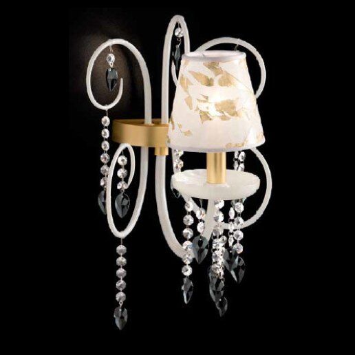 Intrecci 2085/app1 murano trasparente swarovski strass (oro opaco) - applique classica - PATRIZIA VOLPATO